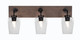 Toltec Lighting - 1773-MBDW-210 - Three Light Bath Bar - Oxbridge - Matte Black & Painted Distressed Wood-look Metal