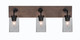 Toltec Lighting - 1773-MBDW-3002 - Three Light Bath Bar - Oxbridge - Matte Black & Painted Distressed Wood-look Metal