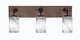 Toltec Lighting - 1773-MBDW-3009 - Three Light Bath Bar - Oxbridge - Matte Black & Painted Distressed Wood-look Metal