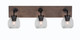Toltec Lighting - 1773-MBDW-4100 - Three Light Bath Bar - Oxbridge - Matte Black & Painted Distressed Wood-look Metal