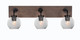 Toltec Lighting - 1773-MBDW-4102 - Three Light Bathroom Lighting - Oxbridge - Matte Black & Painted Distressed Wood-look