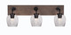 Toltec Lighting - 1773-MBDW-4812 - Three Light Bath Bar - Oxbridge - Matte Black & Painted Distressed Wood-look Metal