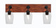 Toltec Lighting - 1773-MBWG-210 - Three Light Bath Bar - Oxbridge - Matte Black & Painted Wood-look Metal