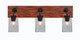 Toltec Lighting - 1773-MBWG-3002 - Three Light Bath Bar - Oxbridge - Matte Black & Painted Wood-look Metal