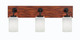 Toltec Lighting - 1773-MBWG-310 - Three Light Bath Bar - Oxbridge - Matte Black & Painted Wood-look Metal
