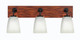 Toltec Lighting - 1773-MBWG-460 - Three Light Bath Bar - Oxbridge - Matte Black & Painted Wood-look Metal