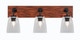 Toltec Lighting - 1773-MBWG-461 - Three Light Bathroom Lighting - Oxbridge - Matte Black & Painted Wood-look