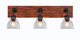 Toltec Lighting - 1773-MBWG-4760 - Three Light Bath Bar - Oxbridge - Matte Black & Painted Wood-look Metal