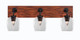 Toltec Lighting - 1773-MBWG-4810 - Three Light Bathroom Lighting - Oxbridge - Matte Black & Painted Wood-look