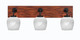 Toltec Lighting - 1773-MBWG-4811 - Three Light Bath Bar - Oxbridge - Matte Black & Painted Wood-look Metal