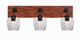 Toltec Lighting - 1773-MBWG-4812 - Three Light Bath Bar - Oxbridge - Matte Black & Painted Wood-look Metal
