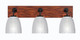 Toltec Lighting - 1773-MBWG-500 - Three Light Bathroom Lighting - Oxbridge - Matte Black & Painted Wood-look