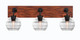 Toltec Lighting - 1773-MBWG-5110 - Three Light Bathroom Lighting - Oxbridge - Matte Black & Painted Wood-look