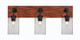 Toltec Lighting - 1773-MBWG-530 - Three Light Bath Bar - Oxbridge - Matte Black & Painted Wood-look Metal