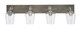 Toltec Lighting - 1774-GPDW-210 - Four Light Bath Bar - Oxbridge - Graphite & Painted Distressed Wood-look Metal