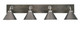 Toltec Lighting - 1774-GPDW-421-GP - Four Light Bath Bar - Oxbridge - Graphite & Painted Distressed Wood-look Metal