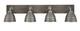 Toltec Lighting - 1774-GPDW-425-GP - Four Light Bath Bar - Oxbridge - Graphite & Painted Distressed Wood-look Metal