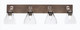Toltec Lighting - 1774-GPDW-4760 - Four Light Bath Bar - Oxbridge - Graphite & Painted Distressed Wood-look Metal