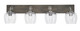 Toltec Lighting - 1774-GPDW-4810 - Four Light Bath Bar - Oxbridge - Graphite & Painted Distressed Wood-look Metal