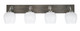 Toltec Lighting - 1774-GPDW-4811 - Four Light Bath Bar - Oxbridge - Graphite & Painted Distressed Wood-look Metal