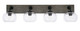Toltec Lighting - 1774-MBDW-202 - Four Light Bath Bar - Oxbridge - Matte Black & Painted Distressed Wood-look Metal