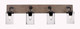 Toltec Lighting - 1774-MBDW-300 - Four Light Bath Bar - Oxbridge - Matte Black & Painted Distressed Wood-look Metal