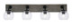 Toltec Lighting - 1774-MBDW-4100 - Four Light Bath Bar - Oxbridge - Matte Black & Painted Distressed Wood-look Metal