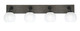 Toltec Lighting - 1774-MBDW-4101 - Four Light Bath Bar - Oxbridge - Matte Black & Painted Distressed Wood-look Metal