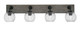 Toltec Lighting - 1774-MBDW-4102 - Four Light Bath Bar - Oxbridge - Matte Black & Painted Distressed Wood-look Metal