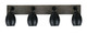Toltec Lighting - 1774-MBDW-426-MB - Four Light Bath Bar - Oxbridge - Matte Black & Painted Distressed Wood-look Metal