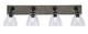 Toltec Lighting - 1774-MBDW-4760 - Four Light Bath Bar - Oxbridge - Matte Black & Painted Distressed Wood-look Metal