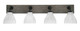 Toltec Lighting - 1774-MBDW-4761 - Four Light Bathroom Lighting - Oxbridge - Matte Black & Painted Distressed Wood-look