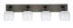 Toltec Lighting - 1774-MBDW-4811 - Four Light Bath Bar - Oxbridge - Matte Black & Painted Distressed Wood-look Metal
