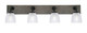 Toltec Lighting - 1774-MBDW-500 - Four Light Bath Bar - Oxbridge - Matte Black & Painted Distressed Wood-look Metal