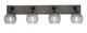 Toltec Lighting - 1774-MBDW-5112 - Four Light Bath Bar - Oxbridge - Matte Black & Painted Distressed Wood-look Metal