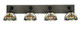 Toltec Lighting - 1774-MBDW-9365 - Four Light Bathroom Lighting - Oxbridge - Matte Black & Painted Distressed Wood-look
