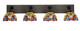 Toltec Lighting - 1774-MBDW-9445 - Four Light Bath Bar - Oxbridge - Matte Black & Painted Distressed Wood-look Metal