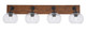 Toltec Lighting - 1774-MBWG-202 - Four Light Bathroom Lighting - Oxbridge - Matte Black & Painted Wood-look