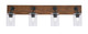 Toltec Lighting - 1774-MBWG-300 - Four Light Bath Bar - Oxbridge - Matte Black & Painted Wood-look Metal