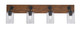 Toltec Lighting - 1774-MBWG-3002 - Four Light Bath Bar - Oxbridge - Matte Black & Painted Wood-look Metal