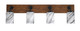 Toltec Lighting - 1774-MBWG-3009 - Four Light Bath Bar - Oxbridge - Matte Black & Painted Wood-look Metal