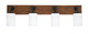 Toltec Lighting - 1774-MBWG-310 - Four Light Bath Bar - Oxbridge - Matte Black & Painted Wood-look Metal