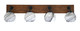 Toltec Lighting - 1774-MBWG-4109 - Four Light Bathroom Lighting - Oxbridge - Matte Black & Painted Wood-look