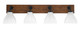 Toltec Lighting - 1774-MBWG-4761 - Four Light Bath Bar - Oxbridge - Matte Black & Painted Wood-look Metal
