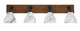Toltec Lighting - 1774-MBWG-4769 - Four Light Bath Bar - Oxbridge - Matte Black & Painted Wood-look Metal