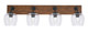 Toltec Lighting - 1774-MBWG-4810 - Four Light Bath Bar - Oxbridge - Matte Black & Painted Wood-look Metal