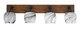 Toltec Lighting - 1774-MBWG-4819 - Four Light Bath Bar - Oxbridge - Matte Black & Painted Wood-look Metal