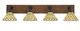 Toltec Lighting - 1774-MBWG-9415 - Four Light Bath Bar - Oxbridge - Matte Black & Painted Wood-look Metal
