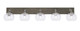 Toltec Lighting - 1775-GPDW-202 - Five Light Bath Bar - Oxbridge - Graphite & Painted Distressed Wood-look Metal