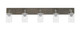 Toltec Lighting - 1775-GPDW-300 - Five Light Bath Bar - Oxbridge - Graphite & Painted Distressed Wood-look Metal